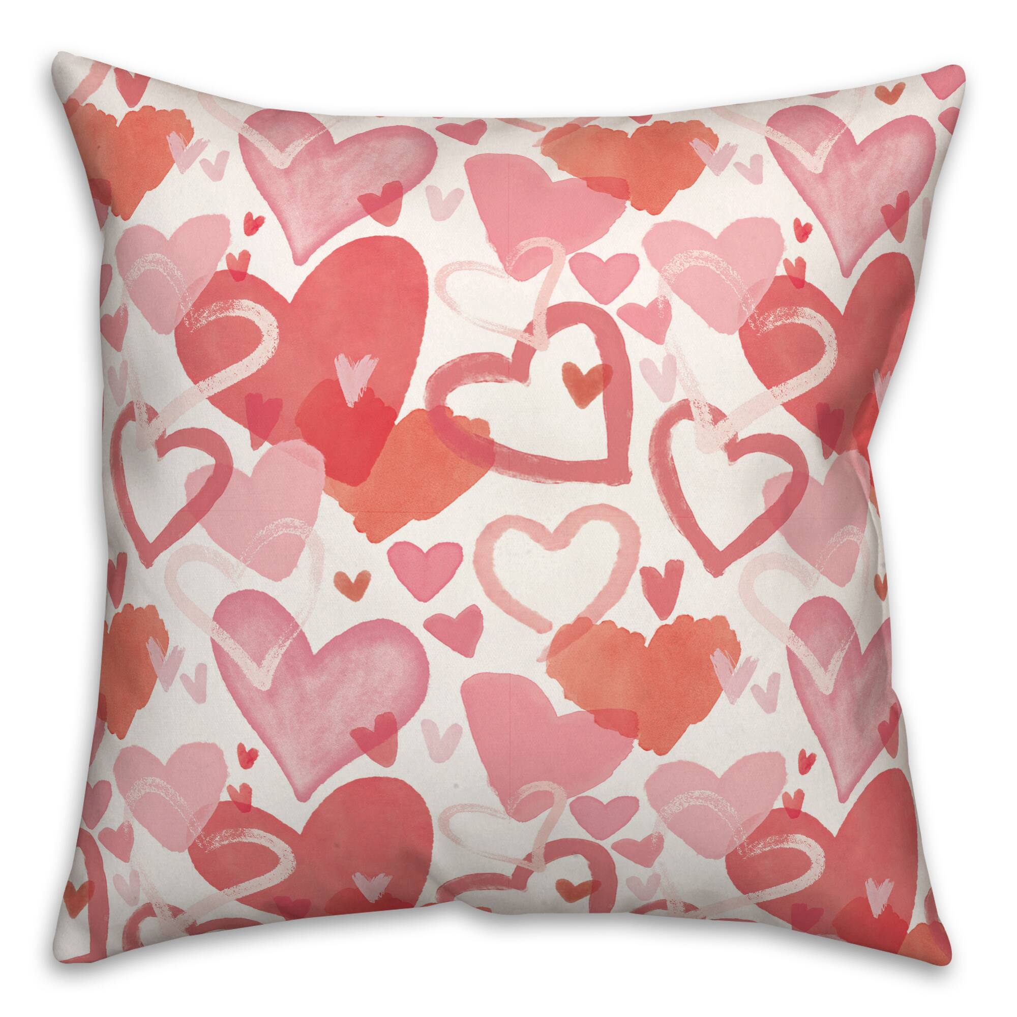 Heart Cluster Pattern 18" x 18" Throw Pillow